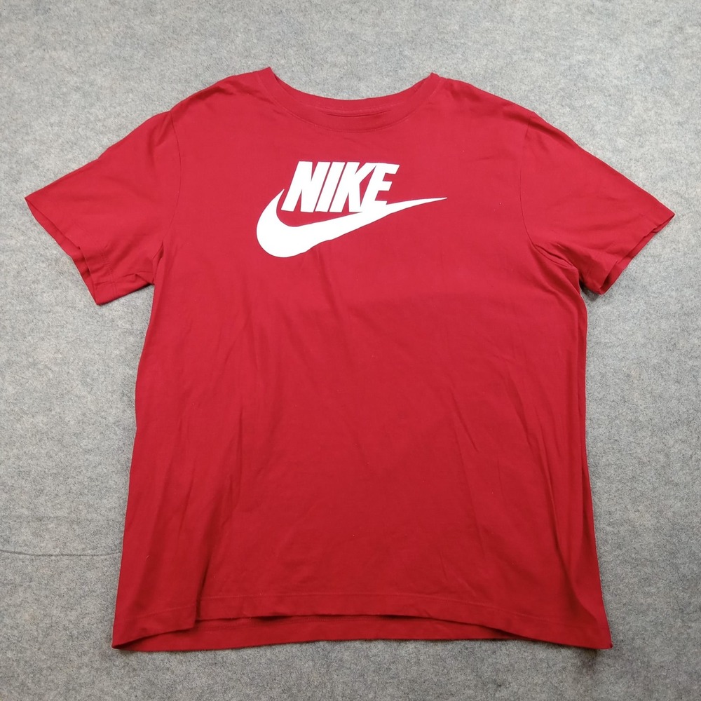 Nike Shirt Mens Large Red The Nike Tee Swoosh Logo Graphic Casual